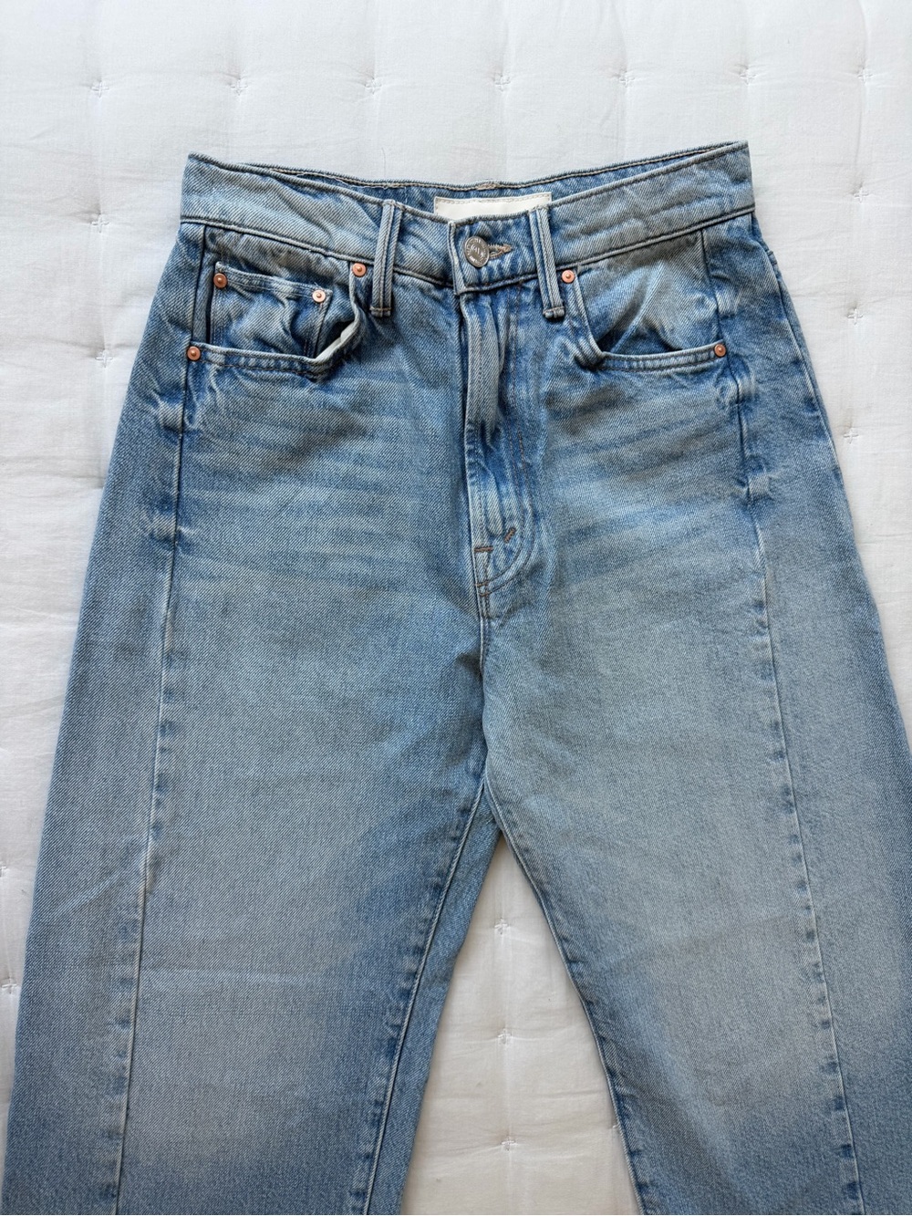 Mother 24 Half Pipe Ankle Jeans Light Wash This is How I Roll Barrel Leg - Picture 8 of 11